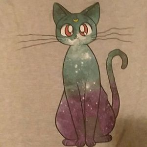 Grey Sailor Moon Cat Tee